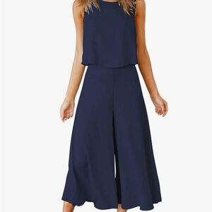 Elegant Navy Blue matching pant and top